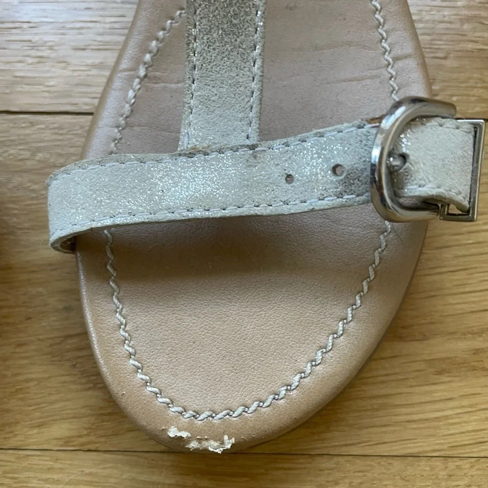 VANELI Shiny Silver Strap Sandals Woman size 4.5
